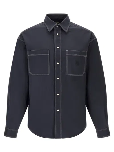 Fendi Cotton Overshirt With Contrast Stitching Shirt In Multi