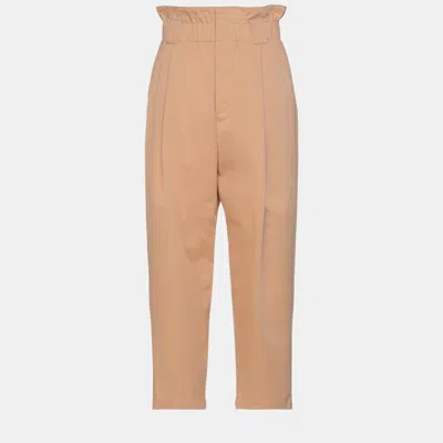 Pre-owned Fendi Cotton Trousers 40 In Pink