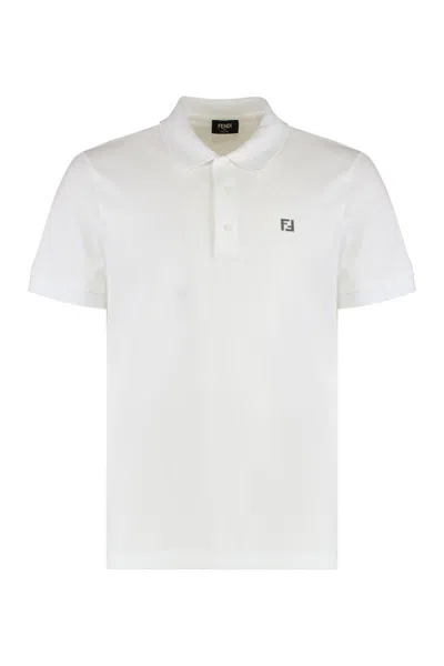 Fendi Cotton-piqué Polo Shirt In Brown