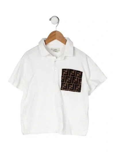 Pre-owned Fendi Babies' Cotton Polo Shirt In White