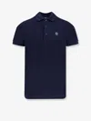 Fendi Piquet Polo With Short Sleeves In Blue