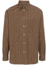 Fendi Cotton Poplin Pequin Shirt In Brown