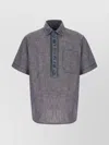 Fendi Cotton Shirt With Button-down Collar And Chest Pocket In Gray