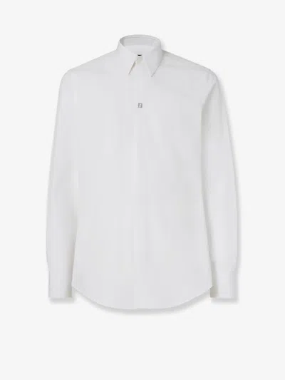 FENDI COTTON SHIRT WITH METAL FF BUTTON