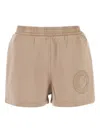 Fendi Cotton Shorts With Elastic Waistband And Side Pockets In Brown