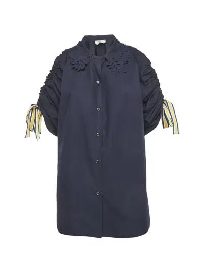 Pre-owned Fendi Cotton Short-sleeve Shirt In Blue