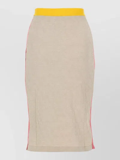 Fendi Cotton Silk Skirt In Neutral