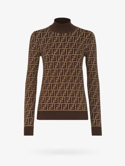 FENDI COTTON SWEATER WITH FF MOTIF