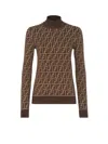 Fendi Ff Jacquard Turtleneck Sweater In Multi