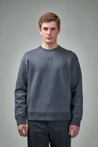 Fendi Cotton Sweatshirt In Grey