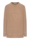 Fendi Felpa Oversize In Cotone Cappuccino  Donna In Nude & Neutrals