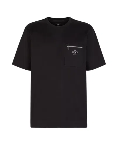 Fendi Cotton T-shirt In Black