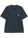 Fendi Crew-neck T-shirt With Zip Pocket In Blue
