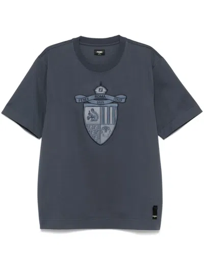 Fendi Cotton T-shirt In Blue