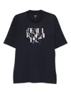 Fendi T-shirt Dark Blue Cotton T-shirt In Blue