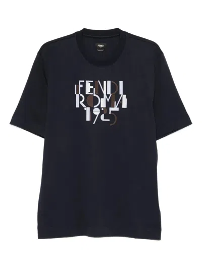 FENDI FENDI ROMA 1925 PRINT COTTON T-SHIRT