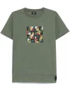 Fendi Crew Neck Cotton T-shirt With Graphic Print In Grey