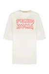 Fendi Logo-print Cotton T-shirt In Panna