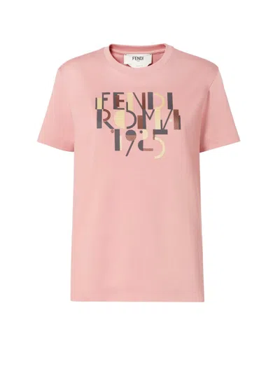 Fendi Cotton T-shirt In Pink