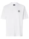 Fendi Men Cotton T-shirt With Ff Embroidery In White