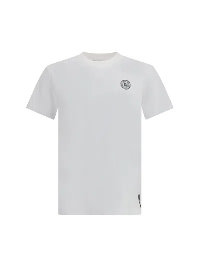 Fendi Stamp Crew Neck Patch Detail Short Sleeves In White