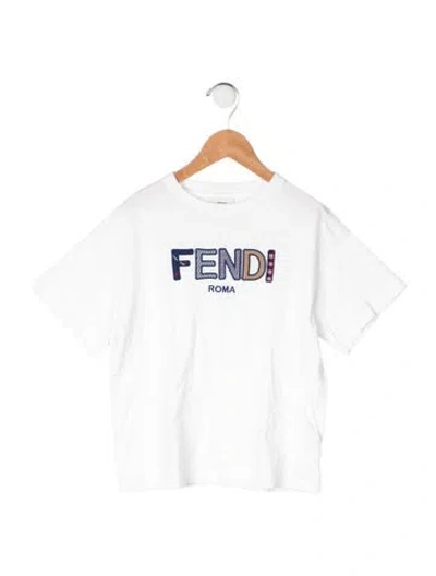 Pre-owned Fendi Kids' Cotton T Shirt In White