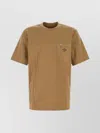 Fendi Cotton T-shirt With Chest Pocket And Crew Neck In Brown