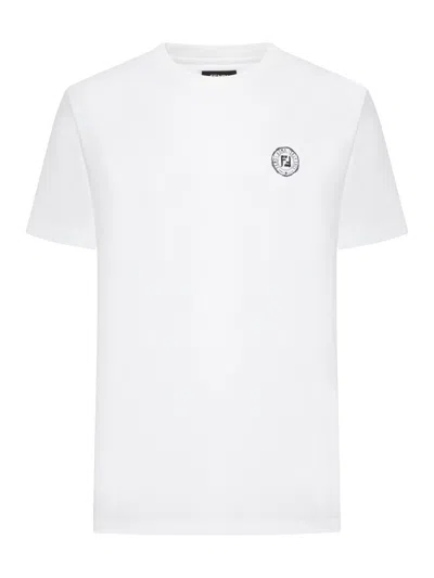 Fendi Cotton T-shirt With Print In White