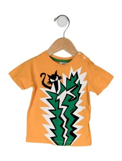 Pre-owned Fendi Babies' Cotton T Shirt In Yellow