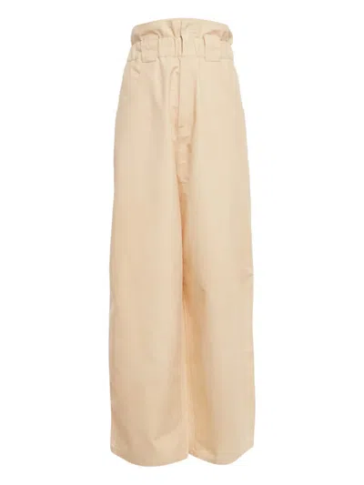 Pre-owned Fendi Cotton Trousers In Neutral