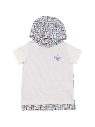 Fendi Kids' Cotton T-shirt In White