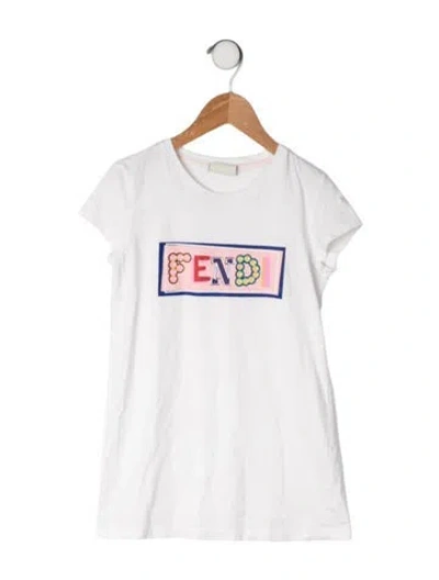 Pre-owned Fendi Kids' Cotton T-shirt In White