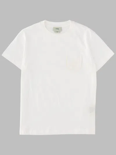 Fendi Cotton With Chest Pocket T-shirt In White
