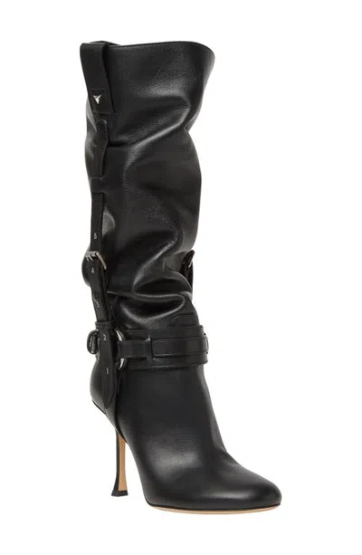 Fendi Count Leather Knee High Boot In Black
