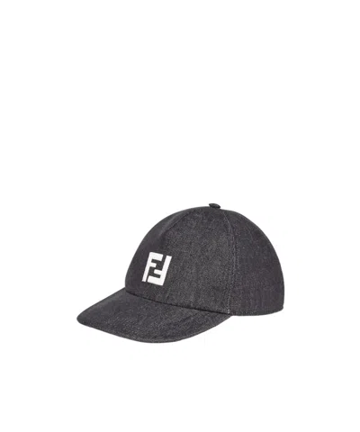 Fendi Cowboy Baseball Cap In Black