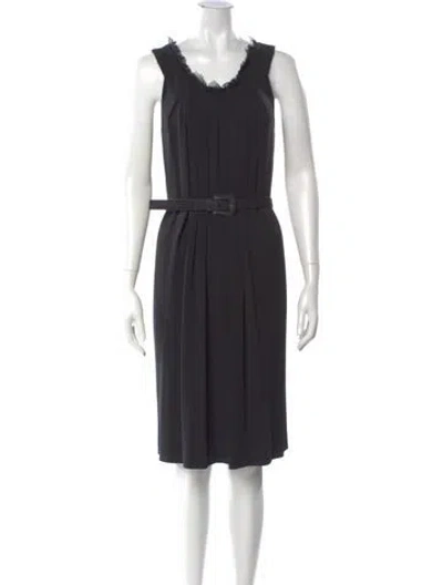 Pre-owned Fendi Cowl Neck Knee-length Dress In Black