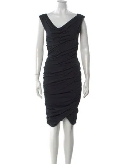 Pre-owned Fendi Cowl Neck Knee-length Dress In Black