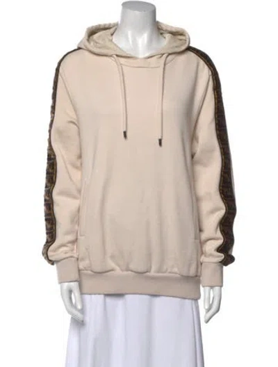 Pre-owned Fendi Cowl Neck Long Sleeve Sweatshirt In Neutral