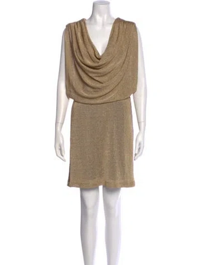 Pre-owned Fendi Cowl Neck Mini Dress