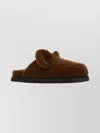 Fendi Cozy Shearling Flat Sole Slippers In Brown