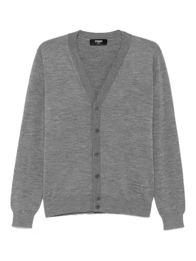 FENDI CARDIGAN FF EMBOSSED WOOL