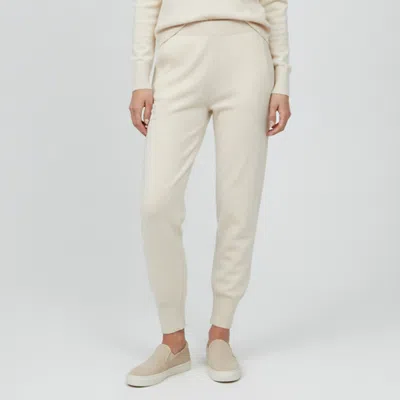 Pre-owned Fendi Cream Logo Embossed Cashmere Knit Joggers S