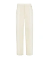 Fendi Creased Casual Pants In White