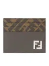 Fendi Brown Squared Ff Card Holder