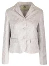Fendi Crepe Satin Blazer In White