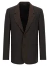 Fendi Tailored Wool Blazer Notch Lapel In Brown
