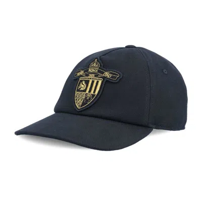 Fendi Crest Cotton Baseball Cap In Metallic