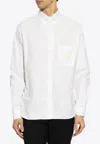 Fendi Crest Embroidered Button-up Shirt In White