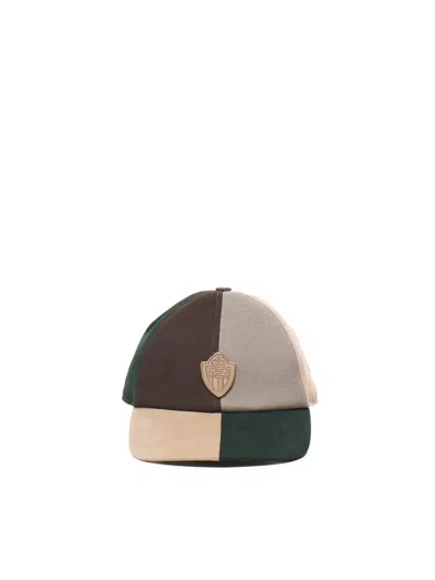 Fendi Crest Embroidered Panelled Cap In Multi