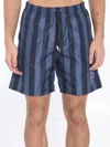 Fendi Pequin Nylon Swim Boxer In Blue